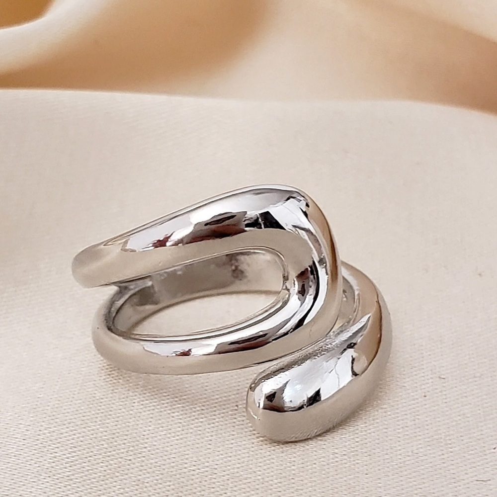 New Handmade Sterling Silver Chunky Open Geometric Ring